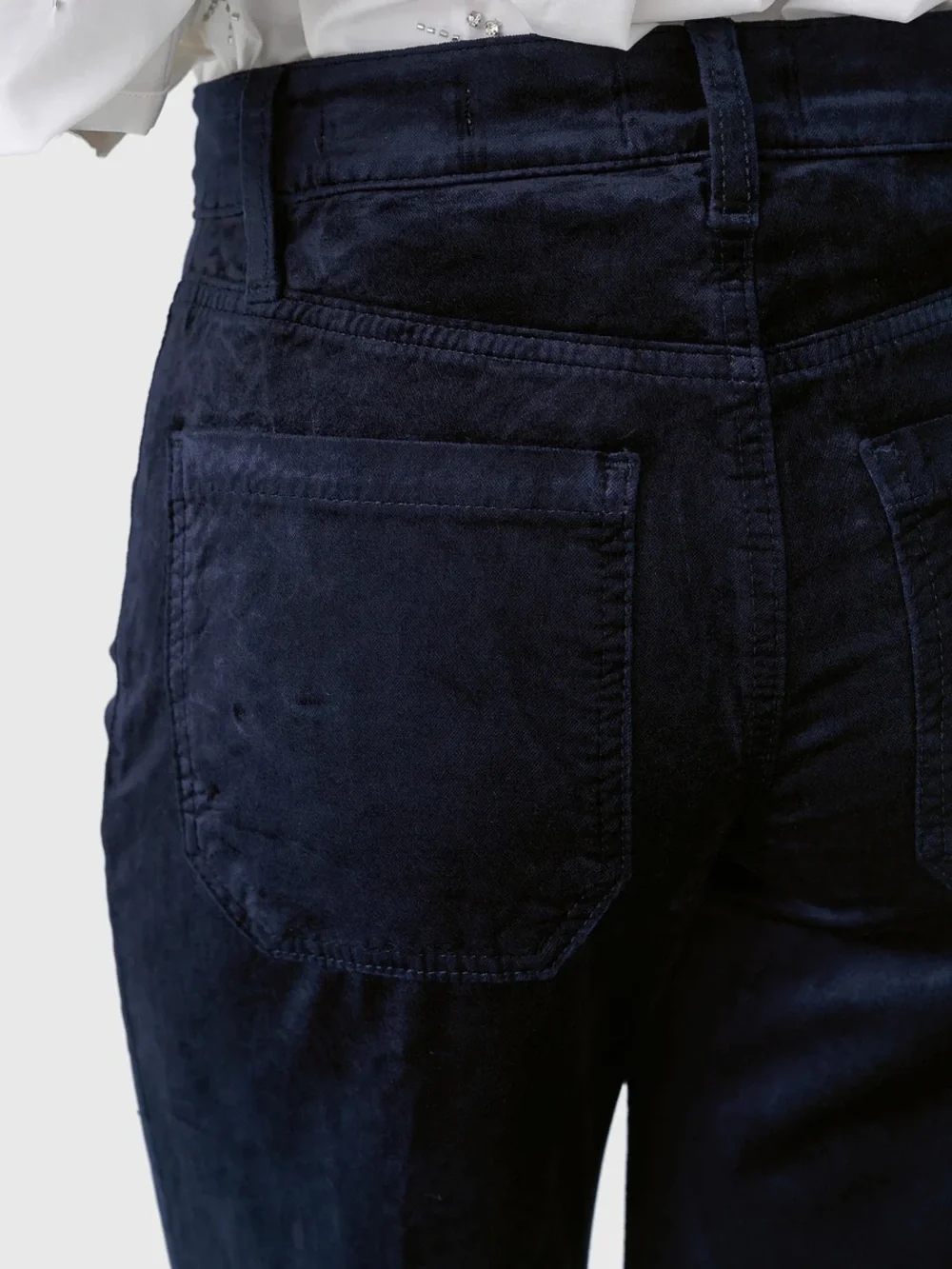 NWT Frame Le-Slim Palazzo Modernest Pocket Jean in Navy Velvet Size 26 - Picture 4 of 14